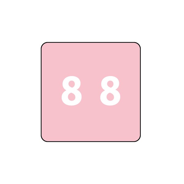 Ames - Filing Labels - Large - Number 8 1-7/8" x 1-7/8" Pink